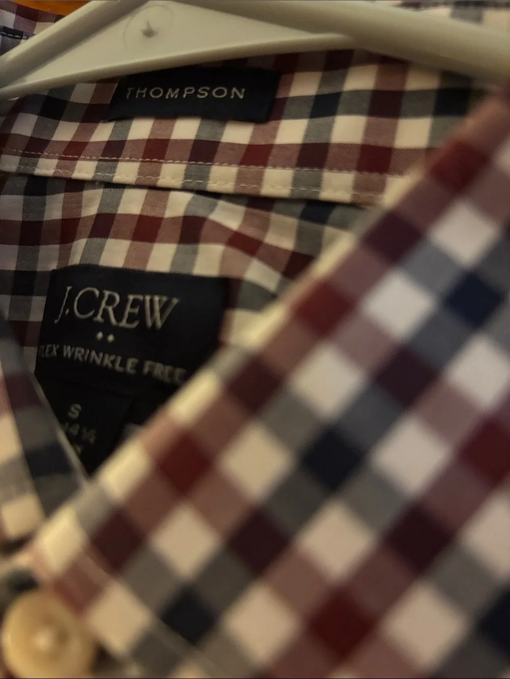 J. Crew Men's Long-Sleeve Check Shirt in Navy and Burgundy
